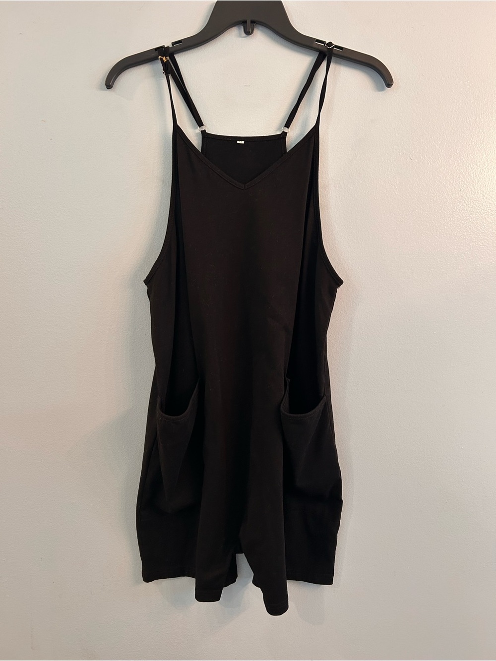 Black Romper with front pockets